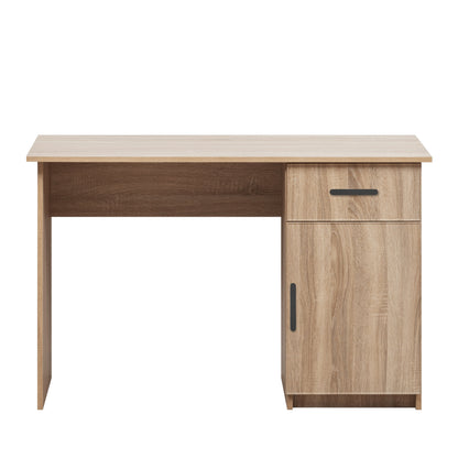 COPENHAGEN DESK - NATURAL OAK - SLIM - OVAL BLACK