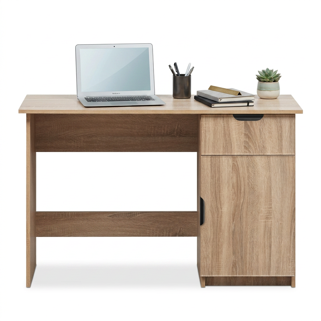 COPENHAGEN DESK - NATURAL OAK - SLIM - PULL BLACK