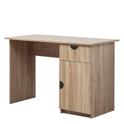 COPENHAGEN DESK - NATURAL OAK - SLIM - HALF MOON BLACK