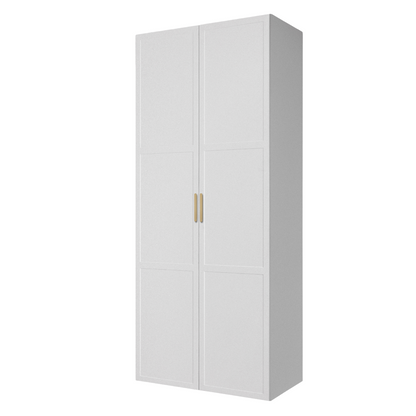 BUDAPEST TWO DOOR HANGING/STORAGE WARDROBE - WHITE - HAMPTONS - BRASS
