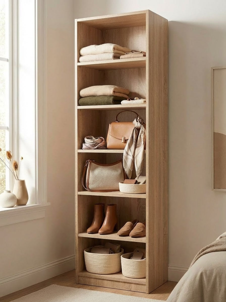 MALMO SIX SHELF WALK IN WARDROBE - NATURAL OAK