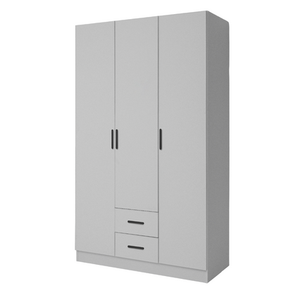 BUDAPEST THREE DOOR WARDROBE - WHITE - SLIM SHAKER - BLACK