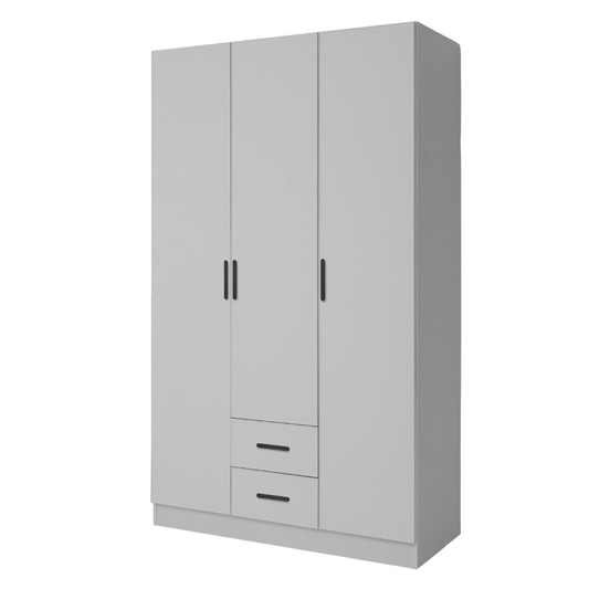 BUDAPEST THREE DOOR WARDROBE - WHITE - SLIM SHAKER - BLACK