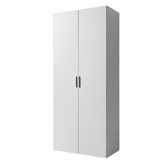 BUDAPEST TWO DOOR HANGING WARDROBE - WHITE - SLIM SHAKER - BLACK