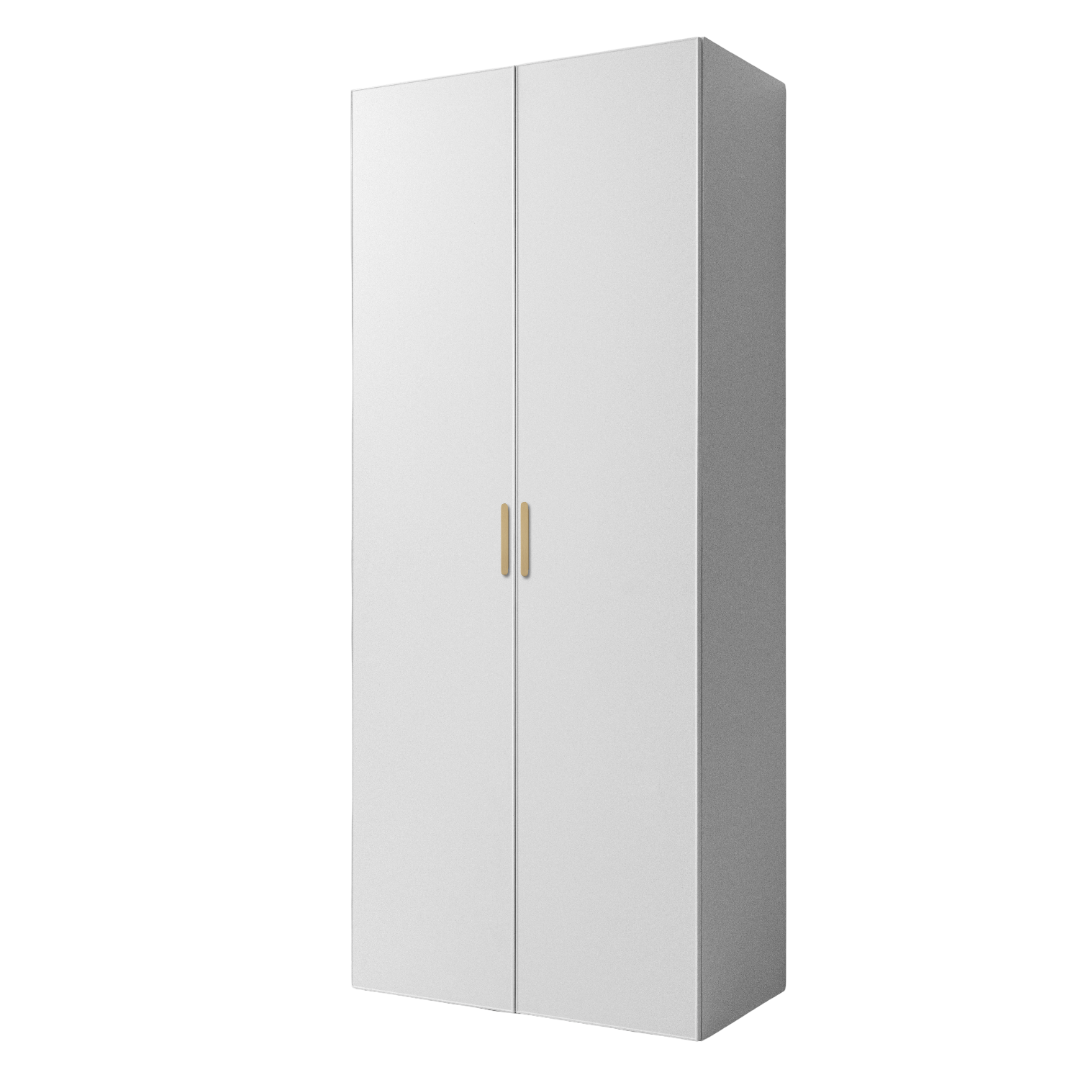 BUDAPEST TWO DOOR HANGING WARDROBE - WHITE - SLIM SHAKER - BRASS