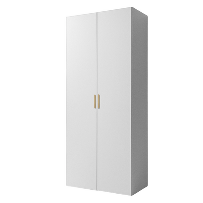 BUDAPEST TWO DOOR HANGING WARDROBE - WHITE - SLIM SHAKER - BRASS