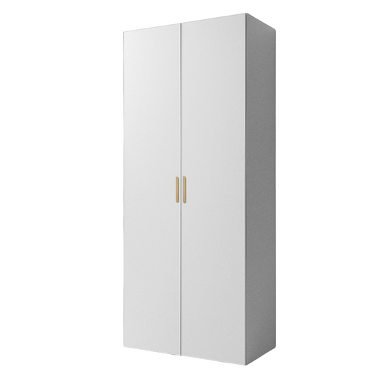 BUDAPEST TWO DOOR HANGING WARDROBE - WHITE - SLIM SHAKER - BRASS