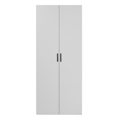 BUDAPEST TWO DOOR HANGING WARDROBE - WHITE - SLIM SHAKER - BLACK