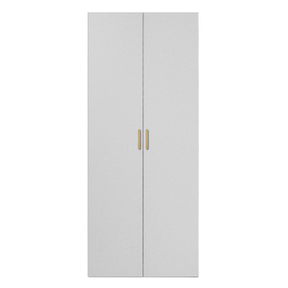 BUDAPEST TWO DOOR HANGING WARDROBE - WHITE - SLIM SHAKER - BRASS