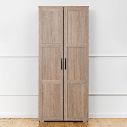 STOCKHOLM STORAGE CUPBOARD HAMPTONS - NATURAL OAK - SQUARE BLACK