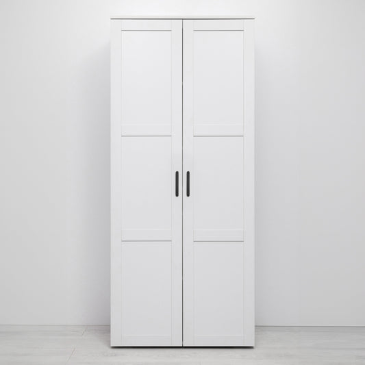STOCKHOLM STORAGE CUPBOARD HAMPTONS - WHITE - OVAL BLACK