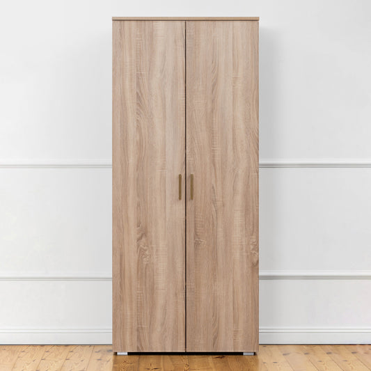 STOCKHOLM STORAGE CUPBOARD SLIM - NATURAL OAK - SCANDI BRASS