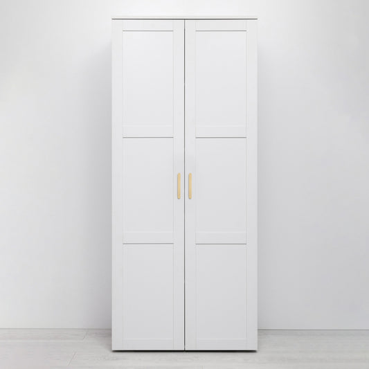 STOCKHOLM STORAGE CUPBOARD HAMPTONS - WHITE - OVAL BRASS