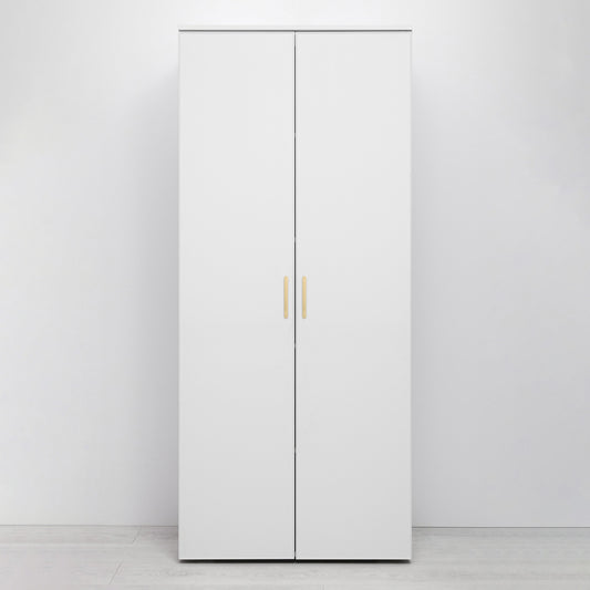 STOCKHOLM STORAGE CUPBOARD SLIM - WHITE - SCANDI BRASS