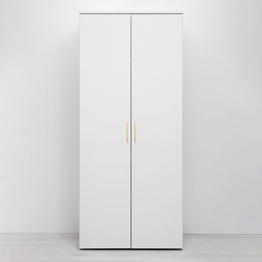 STOCKHOLM STORAGE CUPBOARD SLIM - WHITE - SQUARE BRASS