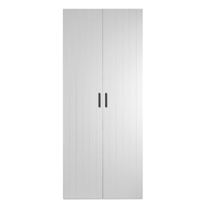 BUDAPEST TWO DOOR HANGING WARDROBE - WHITE - VJ PANEL - BLACK