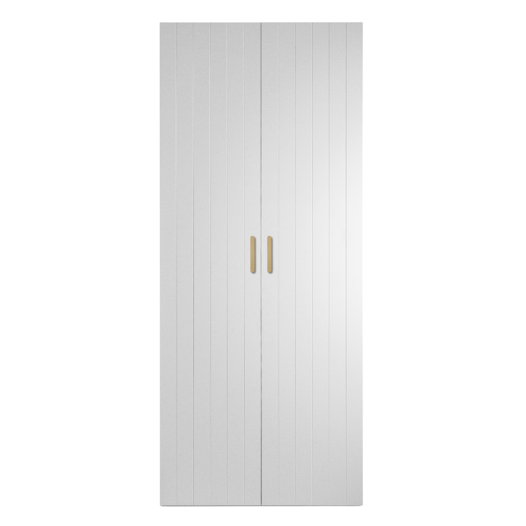 BUDAPEST TWO DOOR HANGING/STORAGE WARDROBE - WHITE - VJ PANEL - BRASS